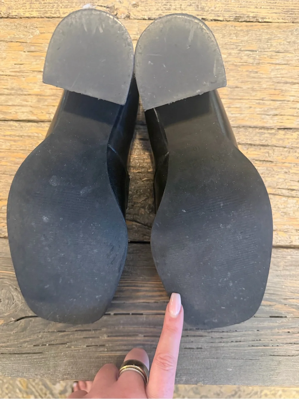 Seychelles Black block heeled loafer - Sz 10